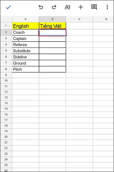 Cách dịch từ điển với Google Sheet bằng điện thoại và máy tính cực nhanh