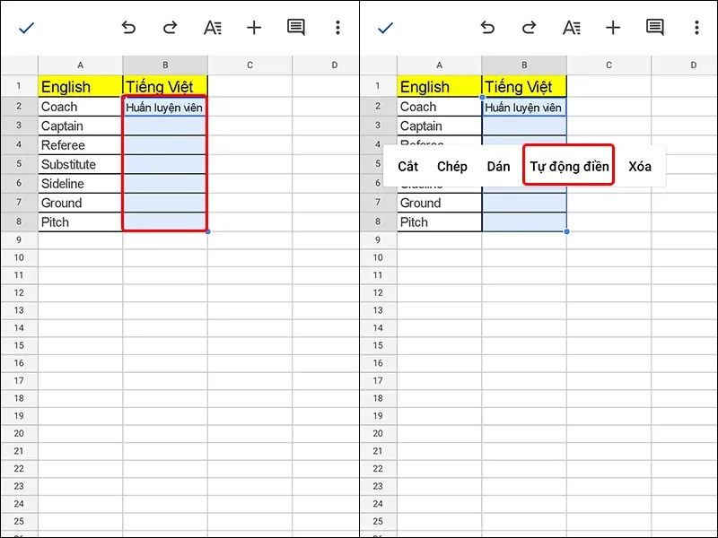 Cách dịch từ điển với Google Sheet bằng điện thoại và máy tính cực nhanh