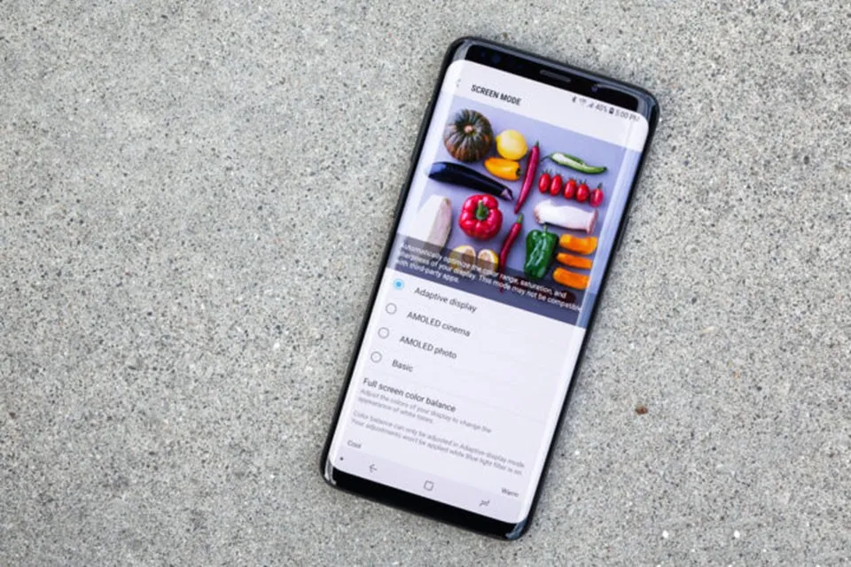 Cách điều chỉnh màu sắc hiển thị trên Galaxy S9