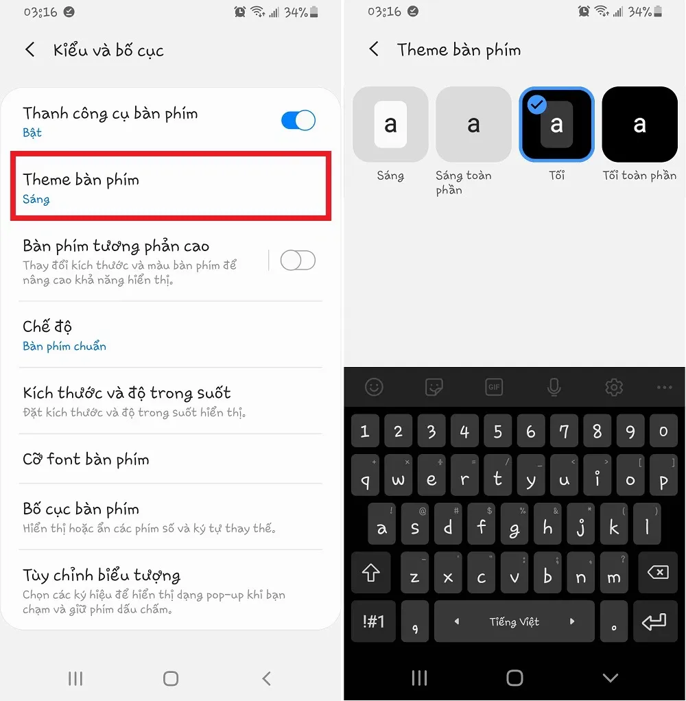 Cách đổi màu nền bàn phím trên điện thoại Samsung