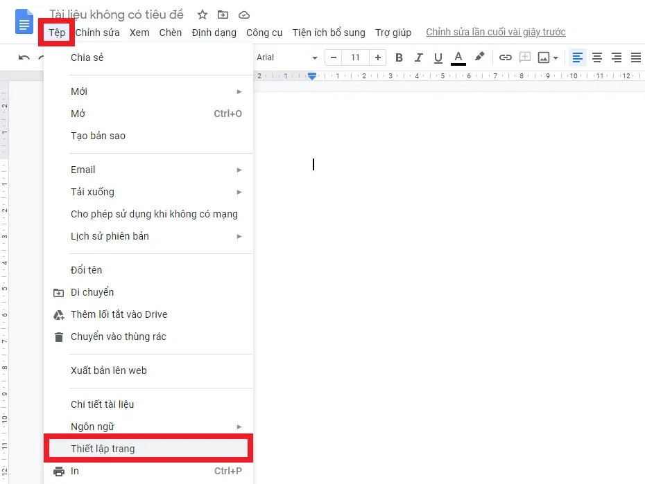 Cách đổi màu nền của trang trong Google Docs