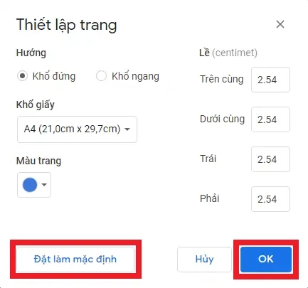 Cách đổi màu nền của trang trong Google Docs