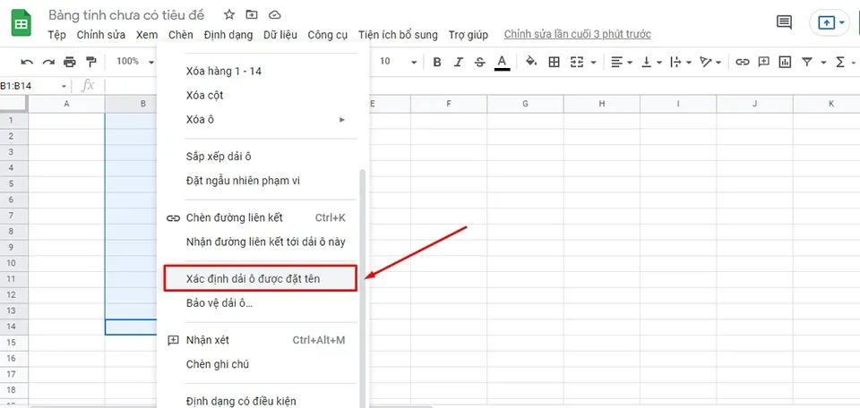 Cách đổi tên, đặt tên cho hàng hoặc cột trong Google Sheets