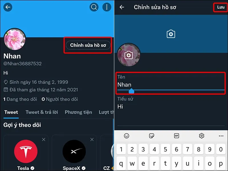 Cách đổi tên hiển thị và tên người dùng trên Twitter cực đơn giản