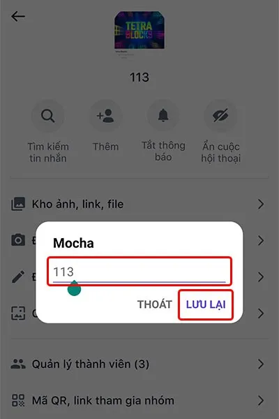 Cách đổi tên nhóm chat trên ứng dụng Mocha vô cùng nhanh chóng