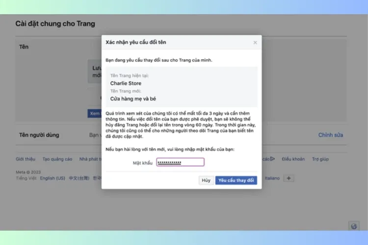 Cách đổi tên page Facebook nhất định bạn phải biết