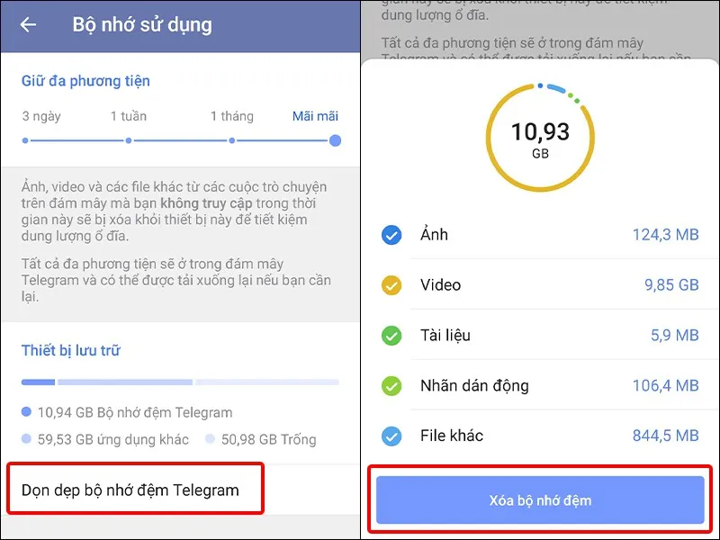 Cách dọn dẹp bộ nhớ đệm trên Telegram đơn giản, nhanh chóng