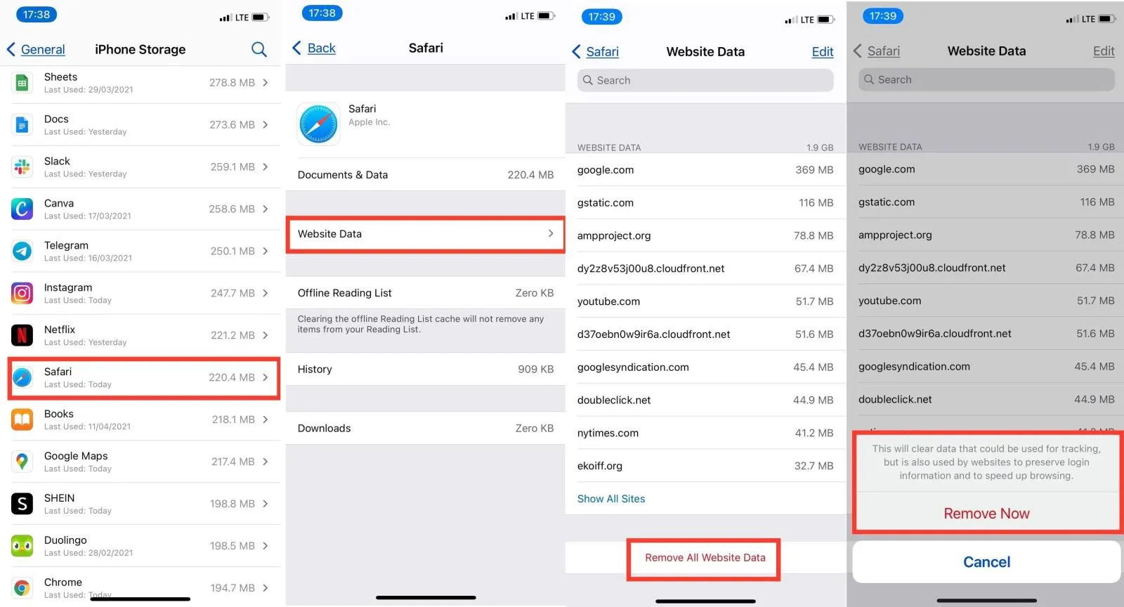 Cách dọn sạch mục “Other” trên iPhone