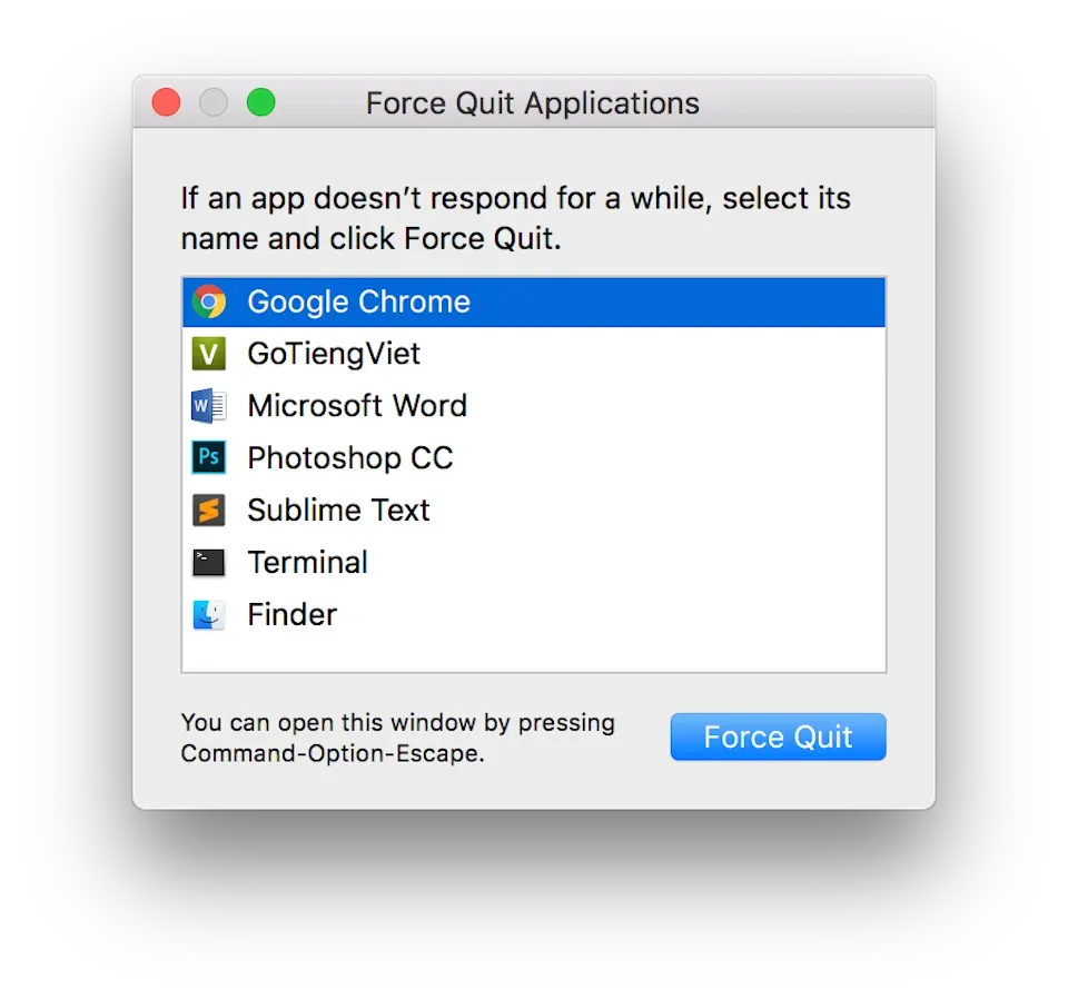 Cách đóng ứng dụng bị treo trên macOS: Đơn giản nhưng không phải ai cũng biết!