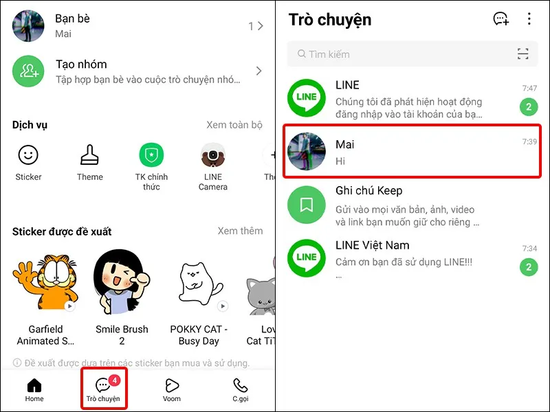 Cách đưa cuộc trò chuyện LINE ra màn hình điện thoại Android cực nhanh