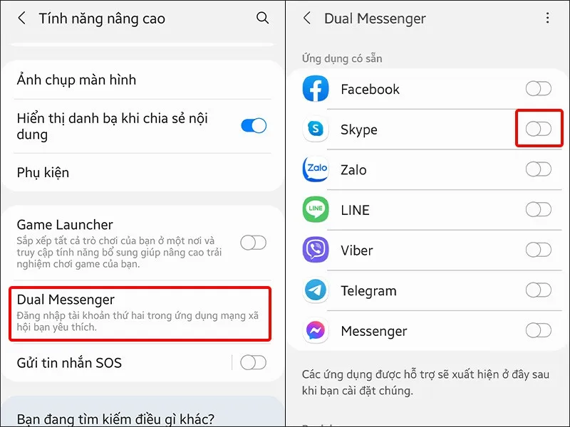 Cách dùng 2 tài khoản Skype cùng lúc trên điện thoại Samsung