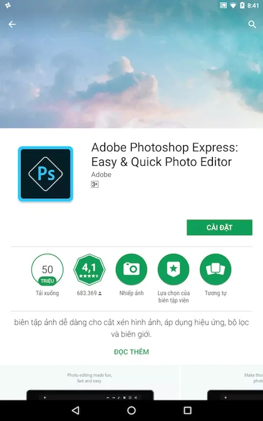 Cách dùng Photoshop Express cơ bản trên smartphone để “hô biến” mọi bức hình