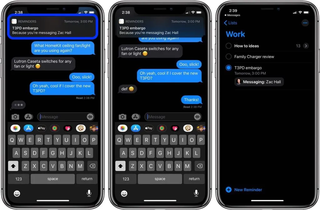 Cách dùng Remind when messaging trên iPhone, iPad, Mac