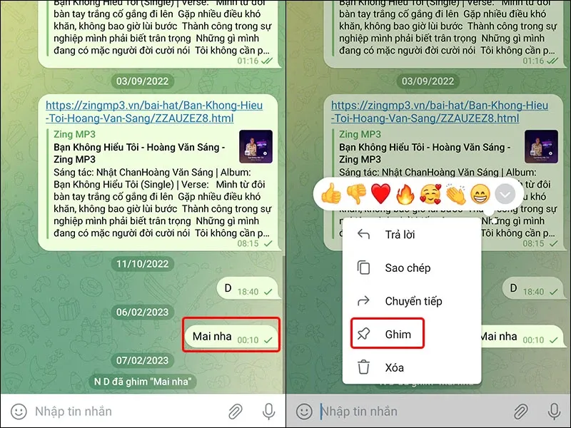 Cách ghim tin nhắn trong cuộc trò chuyện trên Telegram cực dễ