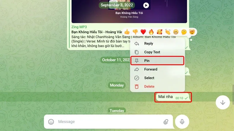 Cách ghim tin nhắn trong cuộc trò chuyện trên Telegram cực dễ