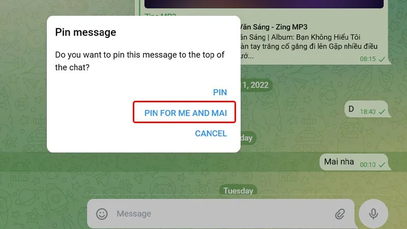 Cách ghim tin nhắn trong cuộc trò chuyện trên Telegram cực dễ