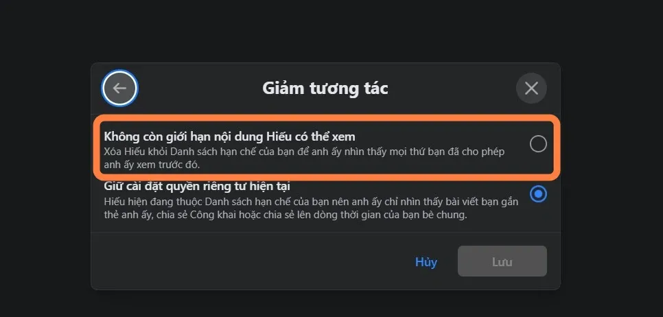 Cách giảm tương tác với người bạn không thích trên Facebook