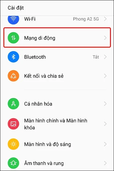 Cách giới hạn dữ liệu di động trên điện thoại Realme đơn giản, nhanh chóng