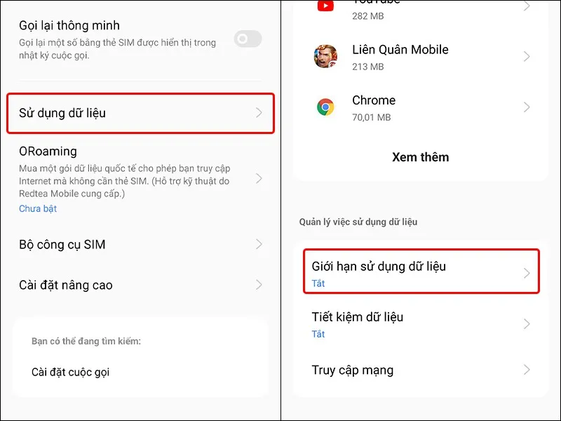 Cách giới hạn dữ liệu di động trên điện thoại Realme đơn giản, nhanh chóng