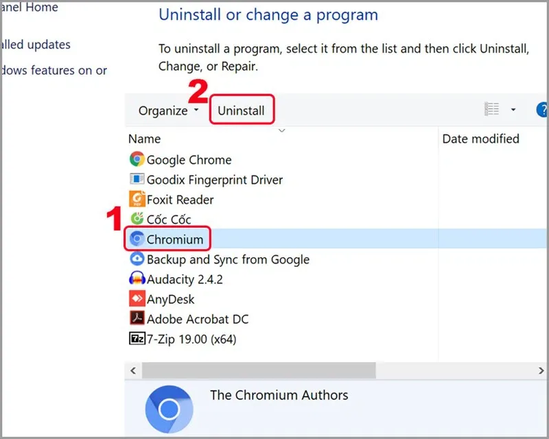 Cách gỡ cài đặt và xóa Chromium khỏi Windows 10 tận gốc