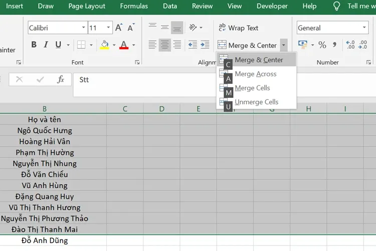 Cách gọi phím tắt Merge Cell trong Excel chỉ trong "nháy mắt", vô cùng dễ dàng - Hình 4