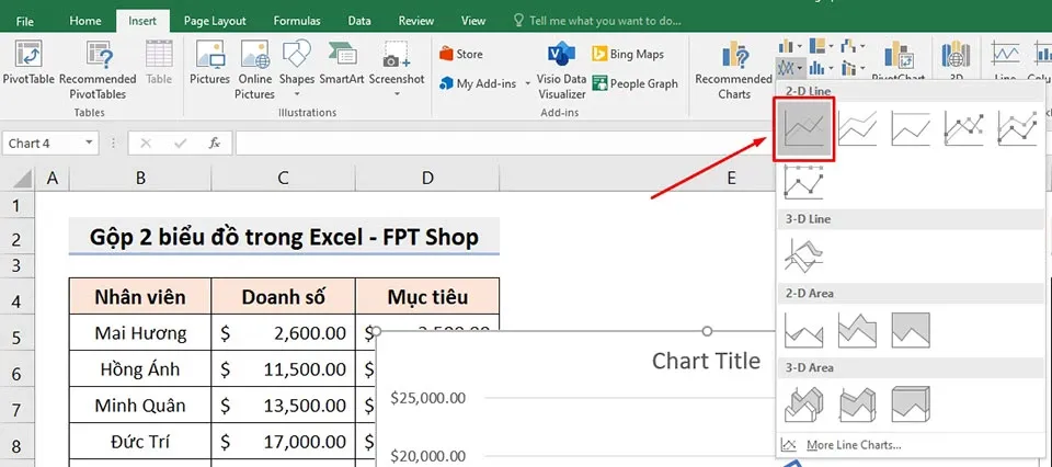 Cách gộp 2 biểu đồ trong Excel vô cùng đơn giản