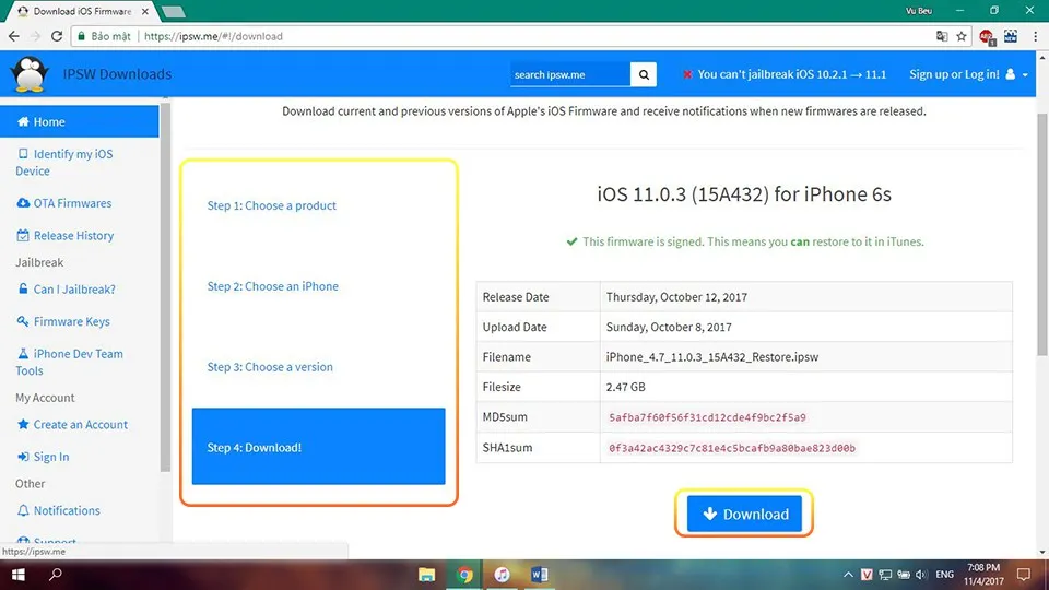 Cách hạ cấp phiên bản iOS 11.2 beta xuống các bản iOS cũ nhưng không mất dữ liệu