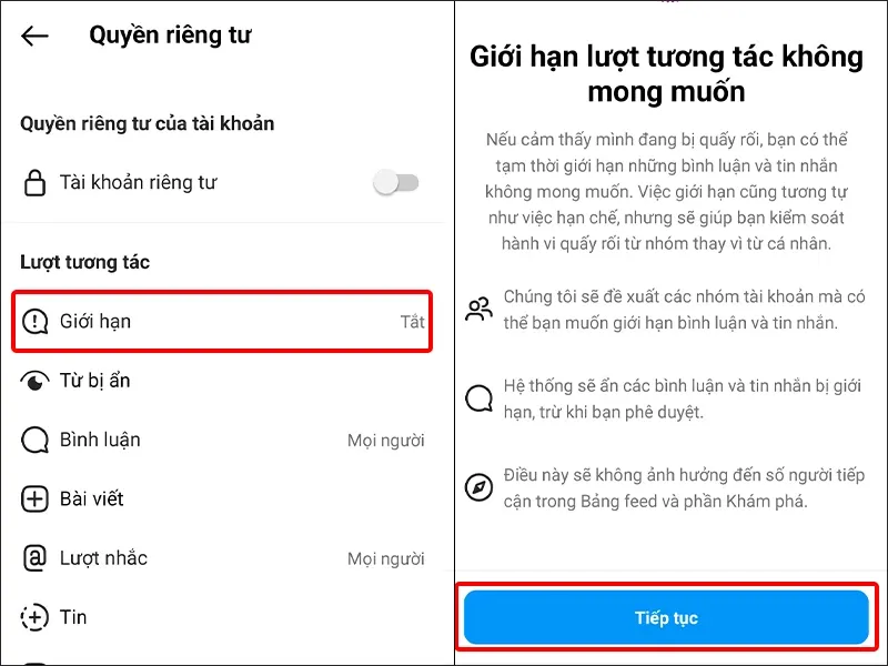 Cách hạn chế tin nhắn và bình luận trên Instagram đơn giản, nhanh chóng