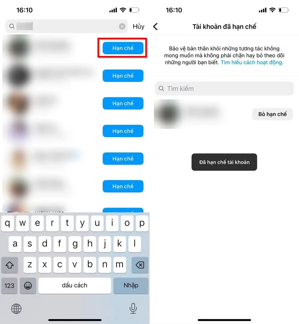 Cách hạn chế và bỏ hạn chế tài khoản trên Instagram mà không cần unfollow