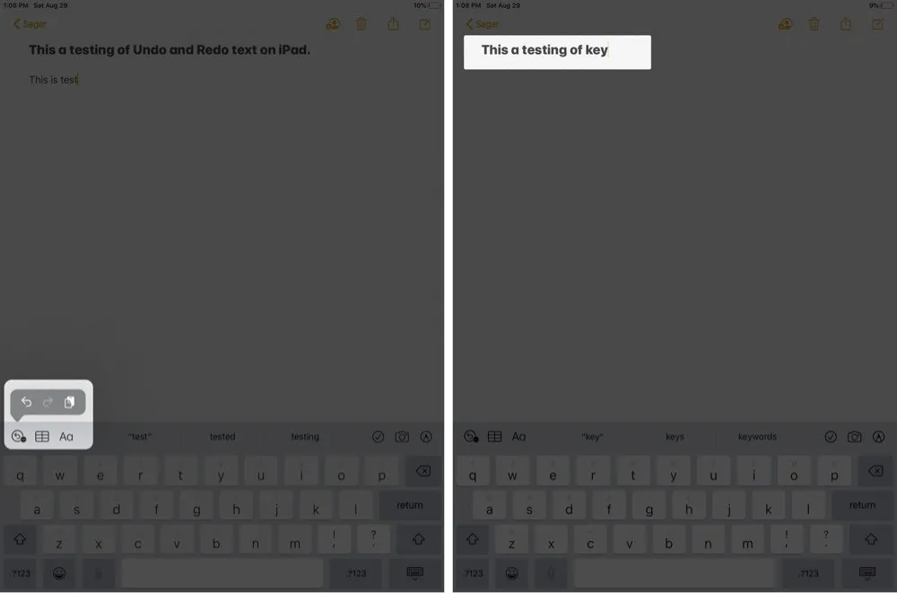 Cách Hoàn tác và Làm lại khi gõ chữ trên iPhone và iPad