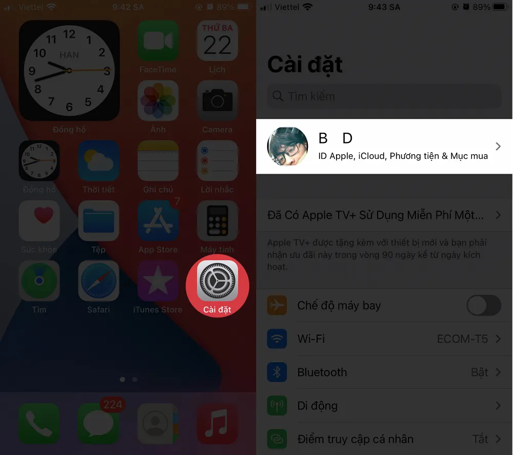 Cách hủy và đăng kí lại các dịch vụ của Apple trên iOS 14