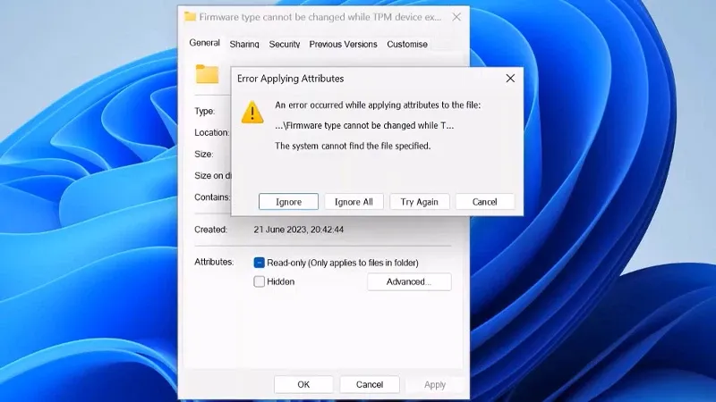 Cách khắc phục lỗi "An error occurred applying attributes to the file" trong Windows (ảnh 1)