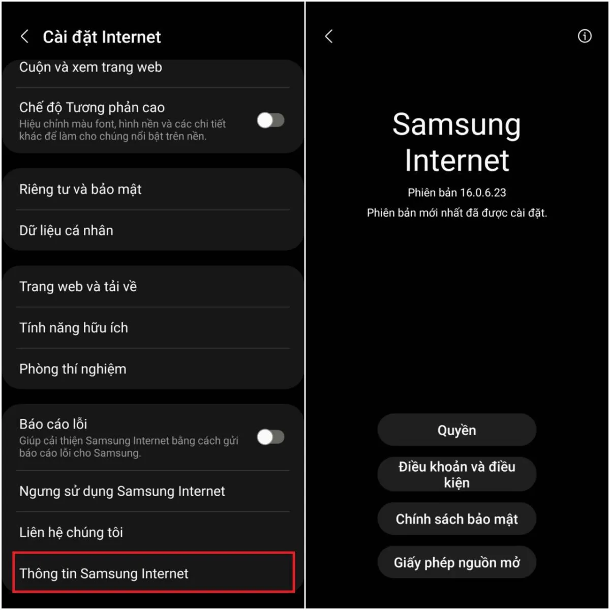 Cách khắc phục lỗi đứng, đơ trên ứng dụng Samsung Internet