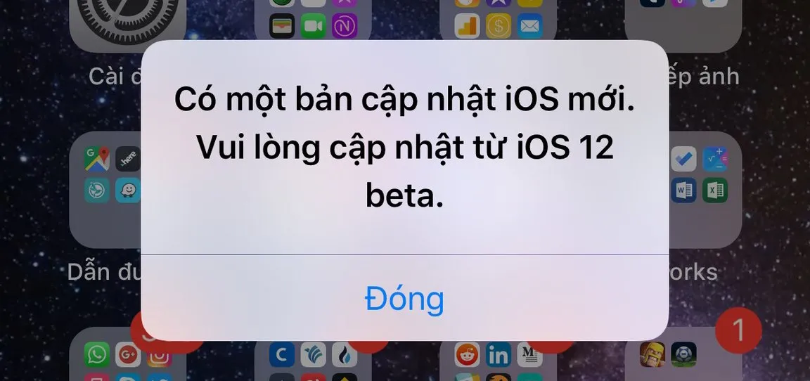 Cách khắc phục lỗi hiển thị thông báo cập nhật trên hệ điều hành iOS 12 beta 11