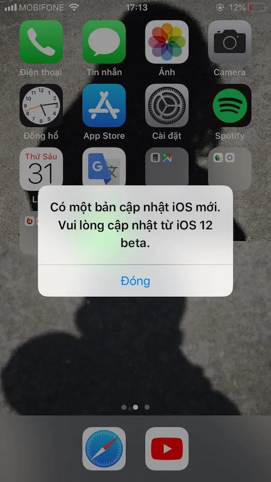 Cách khắc phục lỗi hiển thị thông báo cập nhật trên hệ điều hành iOS 12 beta 11