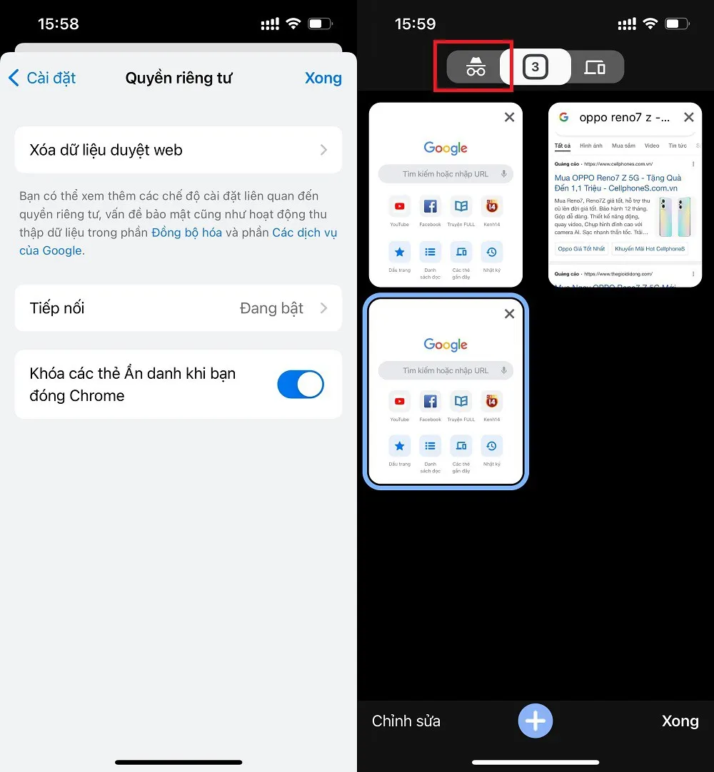 Cách khóa Tab ẩn danh Chrome trên iPhone giúp nâng cao bảo mật cho trình duyệt