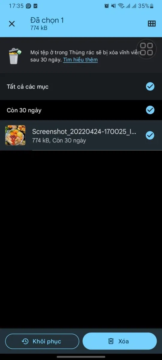 Cách khôi phục ảnh đã xóa vĩnh viễn trên Android