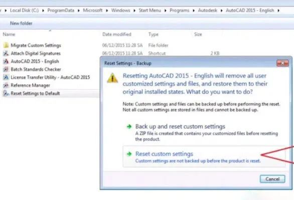 Cách khôi phục cài đặt gốc Autocad đưa về mặc định