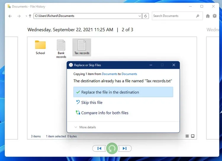 Cách khôi phục tệp từ File History trên Windows 11
