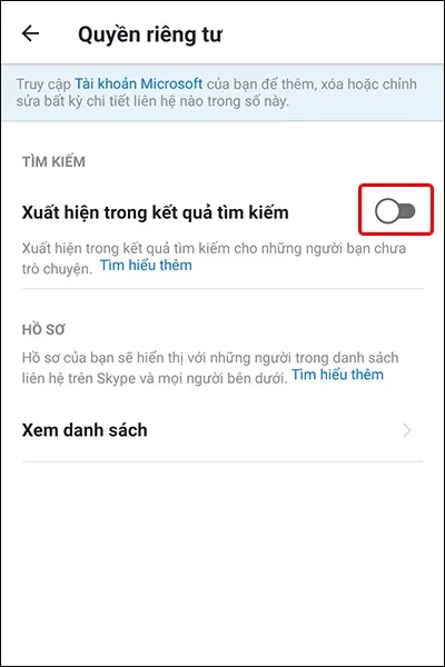 Cách không cho người khác tìm thấy tài khoản Skype của bạn trên điện thoại, máy tính