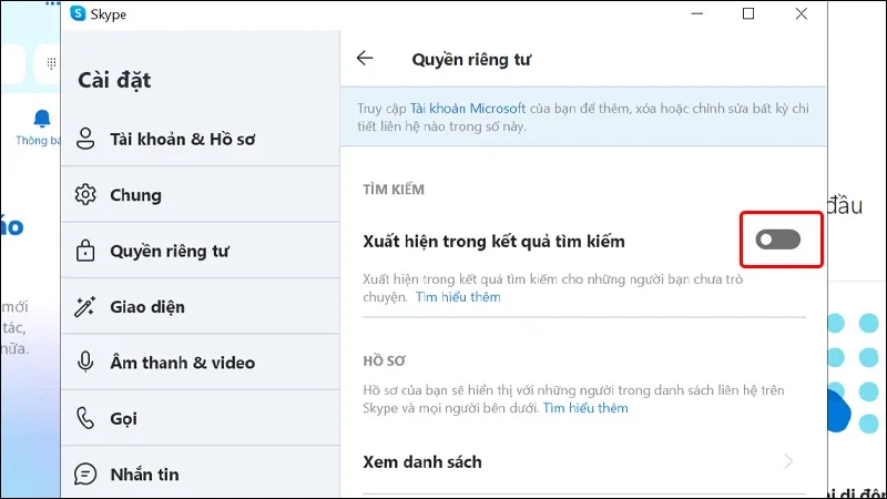 Cách không cho người khác tìm thấy tài khoản Skype của bạn trên điện thoại, máy tính