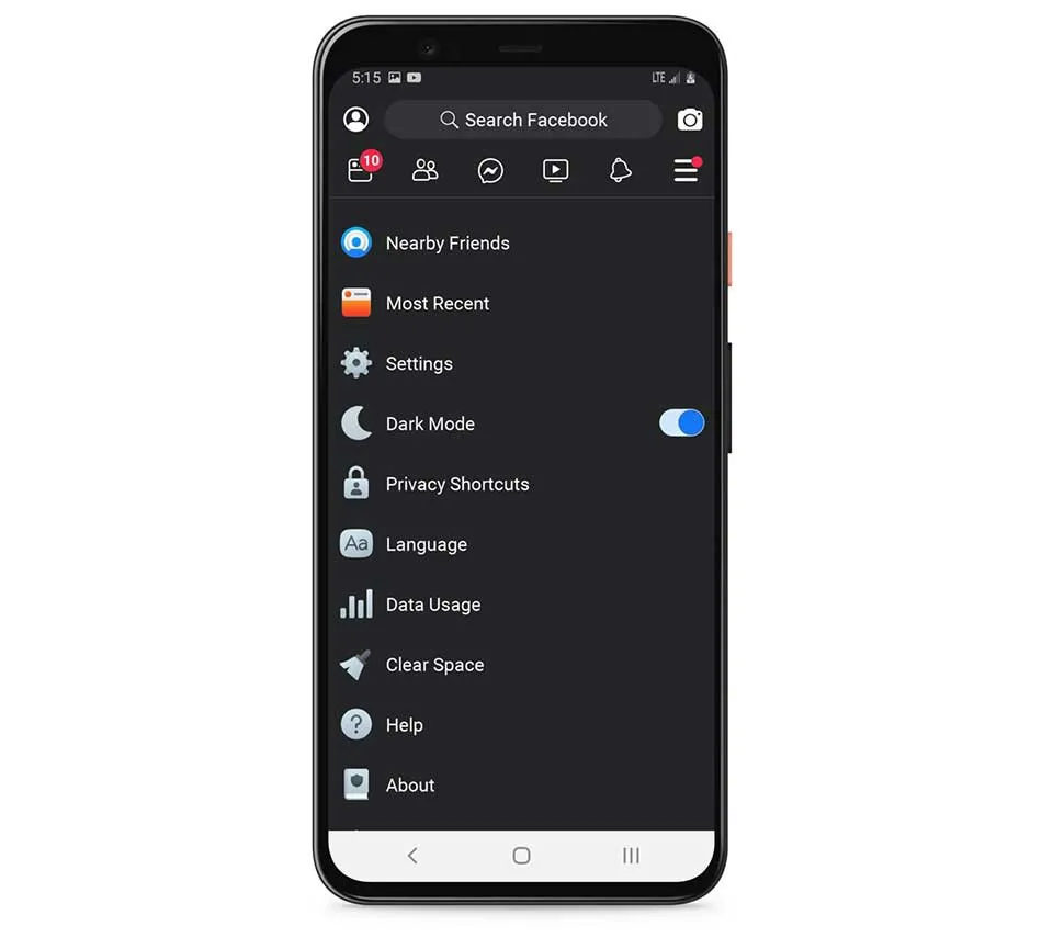 Cách kích hoạt chế độ tối trong Facebook Lite cho Android