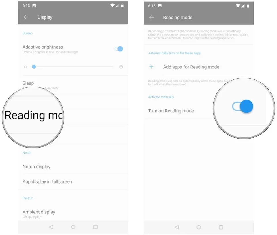 Cách kích hoạt tính năng Reading Mode trên OnePlus 6 cho trải nghiệm đọc sách tốt hơn!