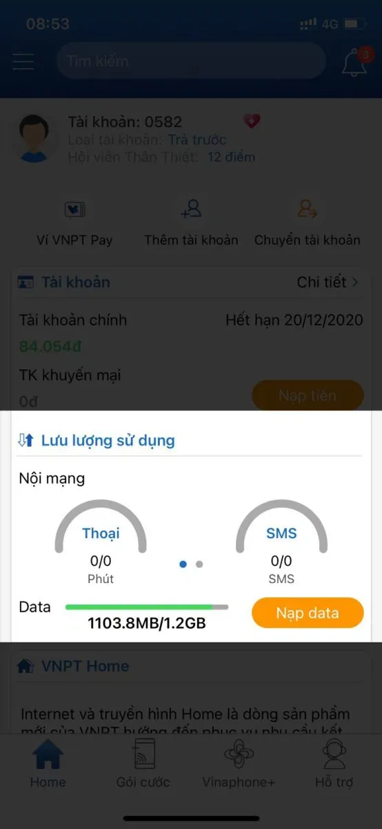 Cách kiểm tra dung lượng 4G Viettel, MobiFone và Vinaphone