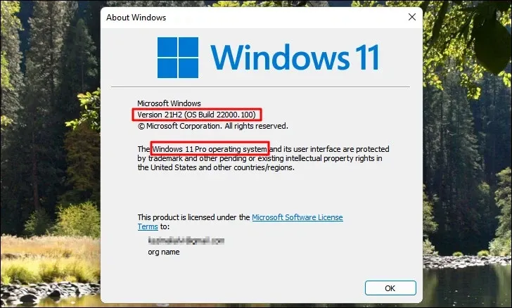 Cách kiểm tra phiên bản Windows 11 của bạn là Edition, Version hay OS build