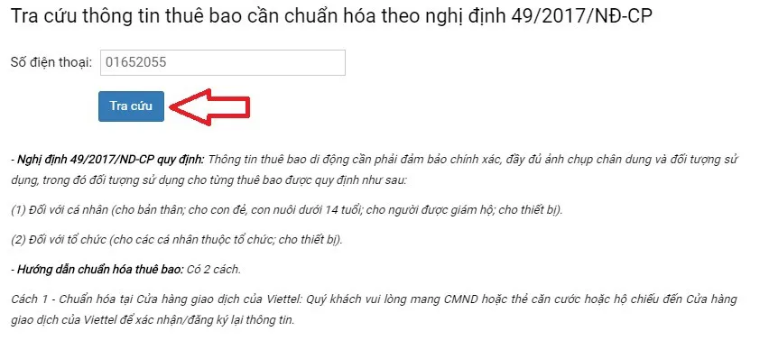 Cách kiểm tra thông tin thuê bao Viettel, Vinaphone, MobiFone đã đầy đủ thông tin chính chủ chưa