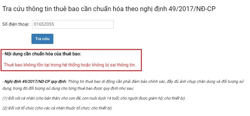 Cách kiểm tra thông tin thuê bao Viettel, Vinaphone, MobiFone đã đầy đủ thông tin chính chủ chưa