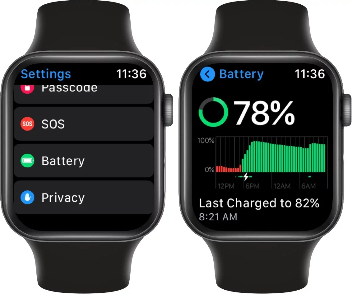 Cách kiểm tra tình trạng pin trên watchOS 7