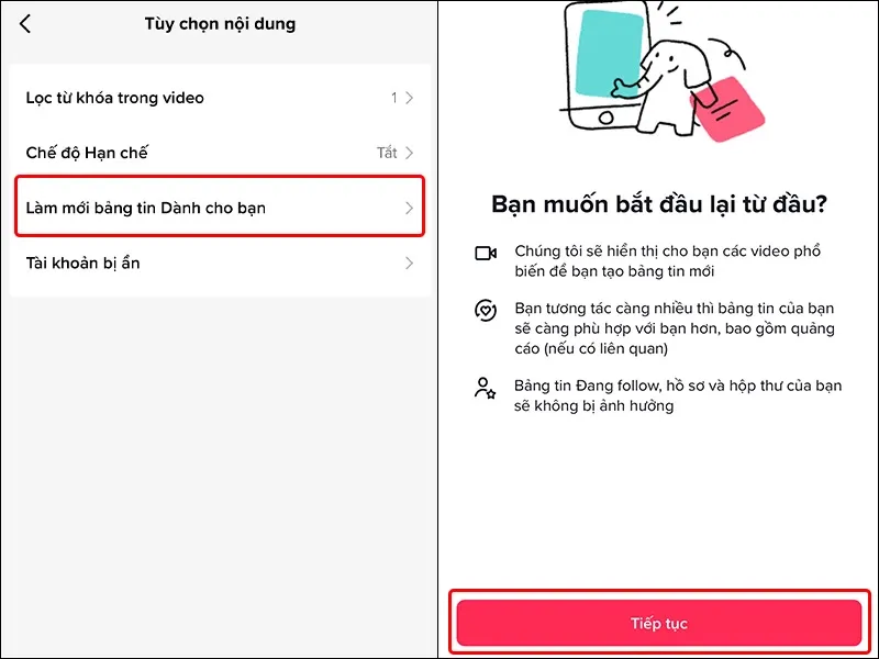 Cách làm mới bảng tin trên TikTok siêu đơn giản