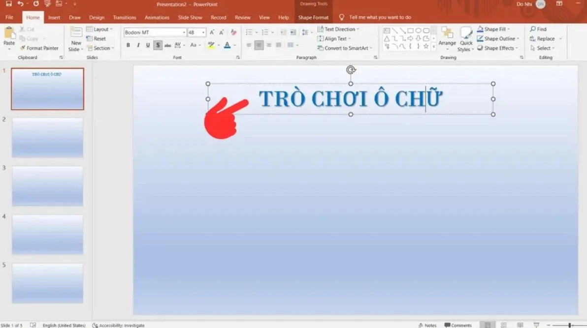 Cách làm trò chơi ô chữ trên Powerpoint chi tiết từng bước, đơn giản và dễ thực hiện